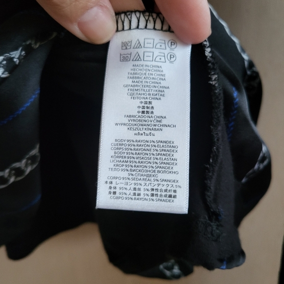 Michael Kors Black and Blue Cardigan with Draped V-Neck - Picture 3 of 6